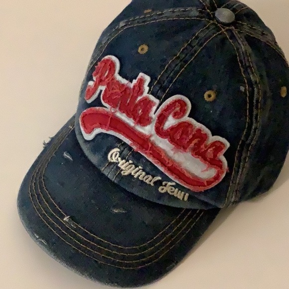 Punta Cana Denim Blue Distressed Women’s Cap. Preloved - Picture 2 of 6